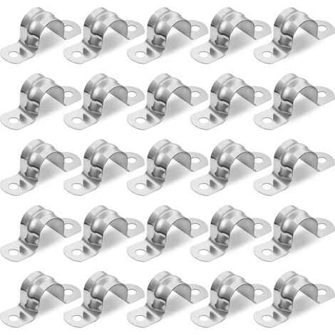 Lot de 25 colliers de serrage en U inox 304, 20 mm, pour tuyaux – DELKEVIC