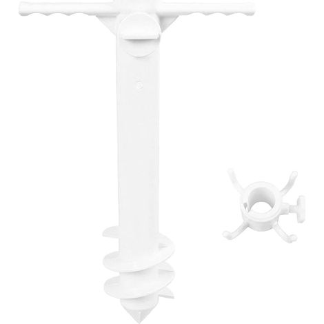 Kit d'ancrage pour parasol de plage avec crochet de suspension, compatible avec tous les supports de parasol, accessoires pour parasol de plage, ancrage à sable à 3 niveaux avec vis pour vents forts (1/5)
