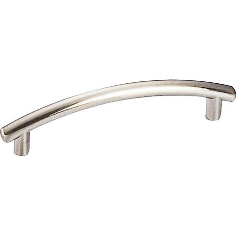 Poignée barre courbe entraxe 96 mm zamak nickelé mat aspect inox