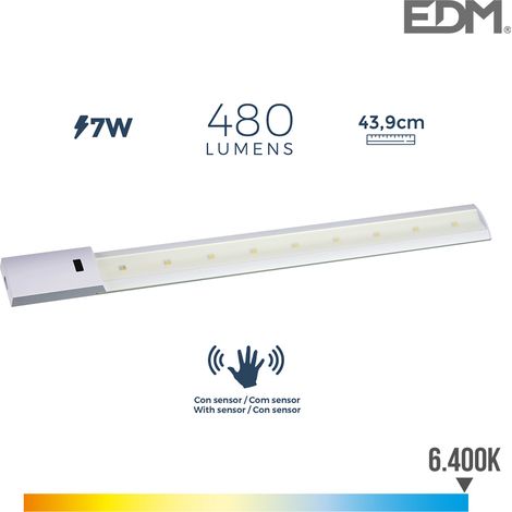 Striscia LED con sensore 7w 480lm 6400k luce fredda 5,5x43,9cm edm