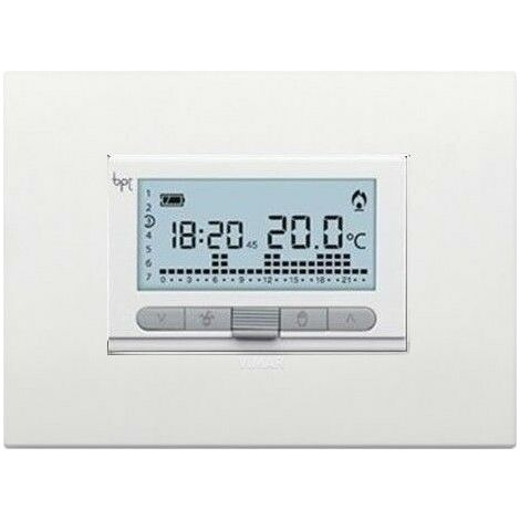 BPT crono termostato settimanale bianco + Placca arke TH/350 - 69409100