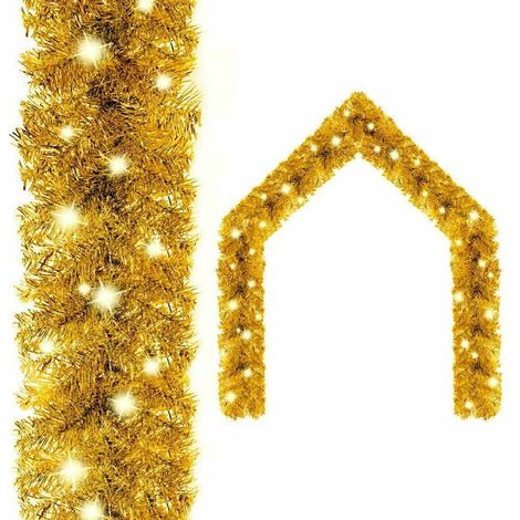 Guirlande de Noel avec lumieres LED 5 m Dore (1/5)