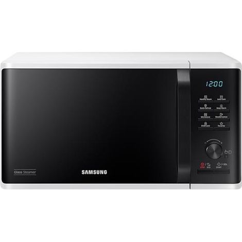 Micro-ondes solo 23L - SAMSUNG - MS23K3555EW - Blanc - Contrôle électronique + bouton - Fonction maintien au chaud (1/5)
