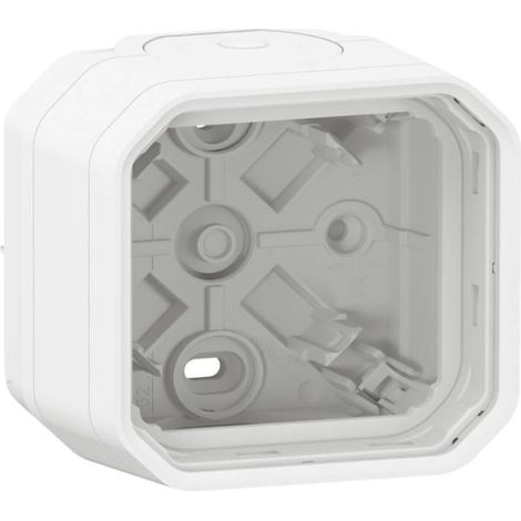 Boîtier saillie étanche Plexo 1 poste avec 2 embouts à membrane et 1 entrée - blanc (1/4)