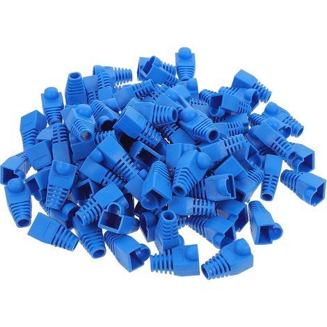 100pièces Cache-connecteurs Plastique Protection Étanche Câble Réseau Ethernet Bleu (1/5)