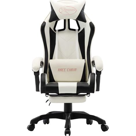 Maison Exclusive - Gaming-Stuhl mit Fußstütze Schwarz und Weiß Ku (1/5)