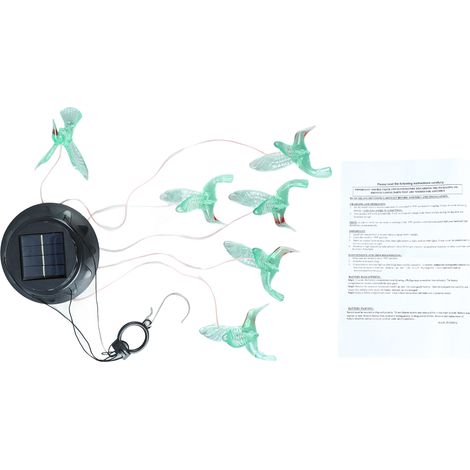 Solar-Windspiel mit Kolibri-Motiv – Bunte ABS-Glocken für Terrasse, Garten und Schlafzimmer