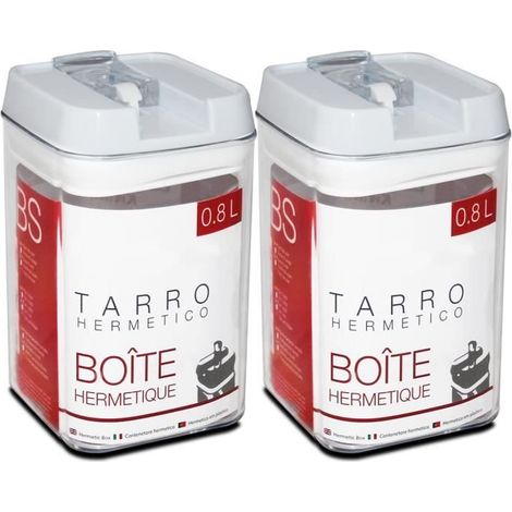 Lot 2 boîte hermétique,pot conservation avec couvercle,capacité 0.8 L - Longueur 9.5 x Profondeur 9.5 x Hauteur 15.5 cm (1/2)