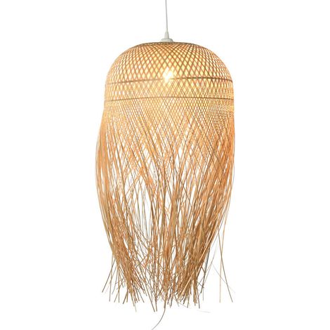 Lampara Techo Ratan 40X40X70 Hecha A Mano Natural (1/5)