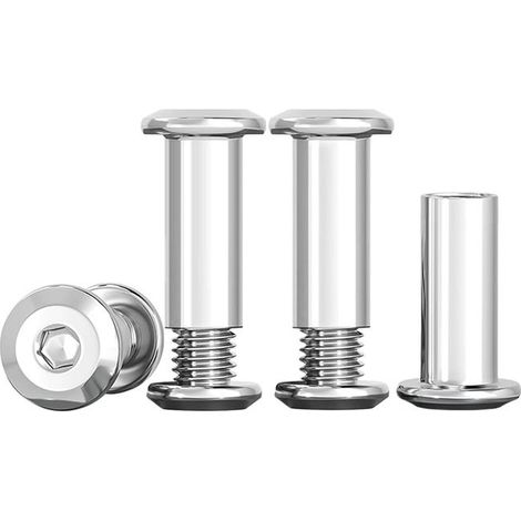 M6x20mm Vis de connexion A2 V2A Vis de meubles en acier inoxydable M6 Connecteurs de meubles Pack de 10, 10 écrous de chaussettes) (1/5)