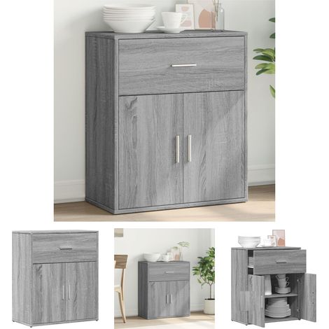 The Living Store Sideboard Grau Sonoma-Eiche 60x31x70 cm Holzwerkstoff - Sideboards (1/5)