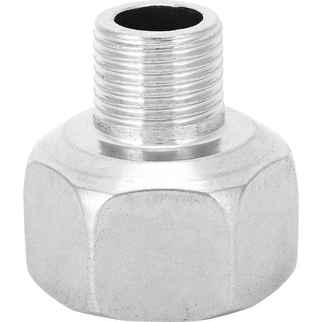 Raccordo di riduzione con testa esagonale in acciaio inox – filettatura maschio G1/2" a filettatura femmina G1"