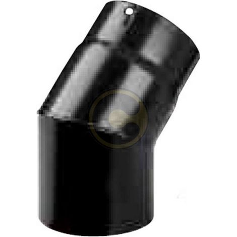 curva gomito 45o   120 mm 12 cm in acciaio nero per stufa a legna 1,2 mm porcellanato