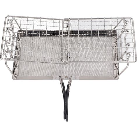 Réchaud de camping avec grille-pain pliable et portable, structure stable, en acier inoxydable, pour pique-nique en extérieur. Idéal pour les pique-niques. (1/5)