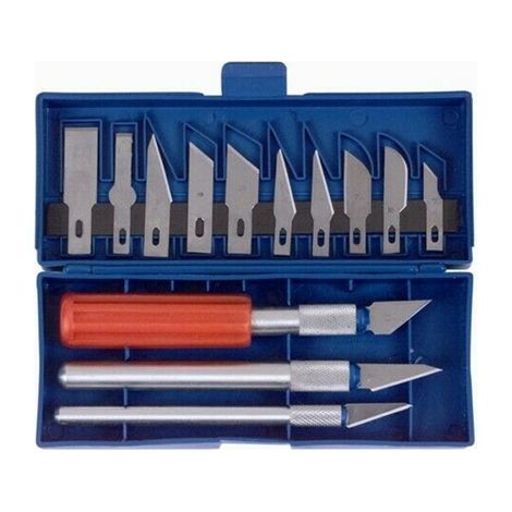 KIT COLTELLI PER BALSA 16 PEZZI LAME DI ACCIAIO TAGLIA BALZA
