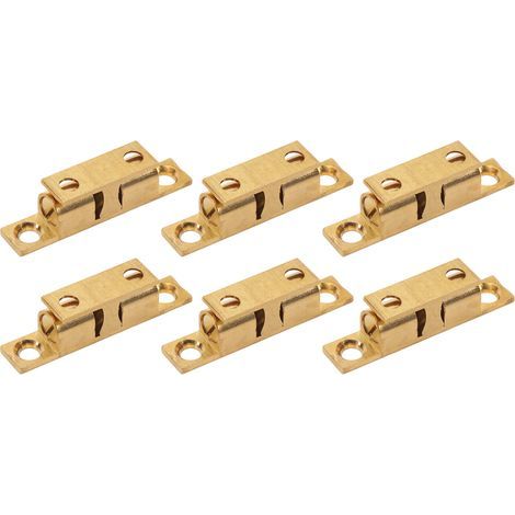 Lot de 6 loquets de porte d'armoire en laiton, loquet à Tension à bille avec vis dorée pour la plupart des armoires, 60mm/2,4 pouces (1/5)