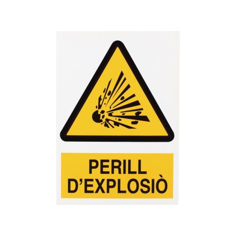 Señal poliestireno 297x210 mm - perill d'explosió, material resistente y duradero