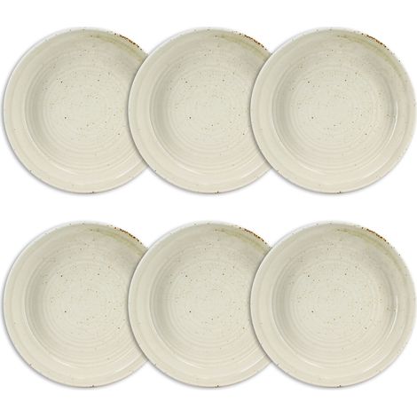 Lot de 6 assiettes creuses 66cl en porcelaine, ORA