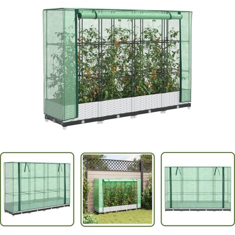 vidaXL Jardinière surélevée avec housse aspect rotin 160x40x123 cm (1/5)