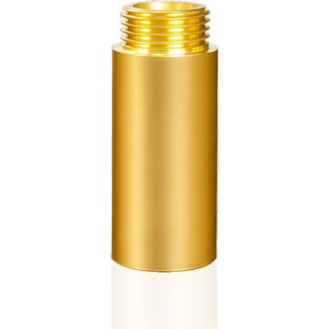 Boquilla doble G1/2" (Ø 20 mm) macho de latón, 4 piezas hexagonales G1/2" M/M, 2 racores roscados M, racores de boquilla doble aptos para agua potable, extensión de grifo G1/2 de 50 mm (1/5)