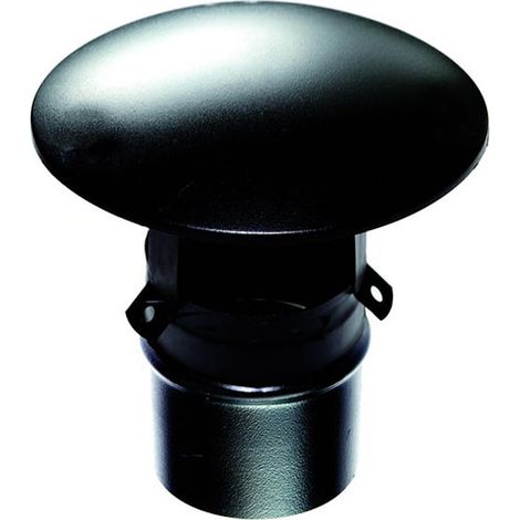MBM – Embout chapeau de cheminée noir 100 mm – Acier inoxydable peint – Compatible avec tous les éléments de la ligne émaillée
