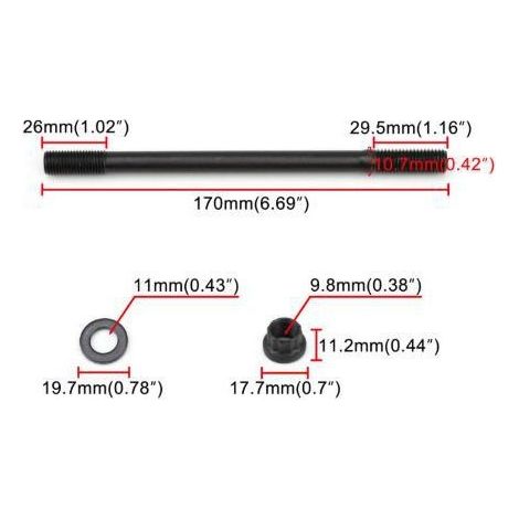 Cylinder head bolts applicable to Honda Acura ARP K20 K24 K Series engines (1/4)