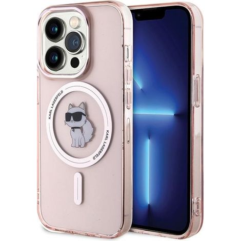 Custodia MagSafe rosa per iPhone 15 Pro di Karl Lagerfeld (1/5)
