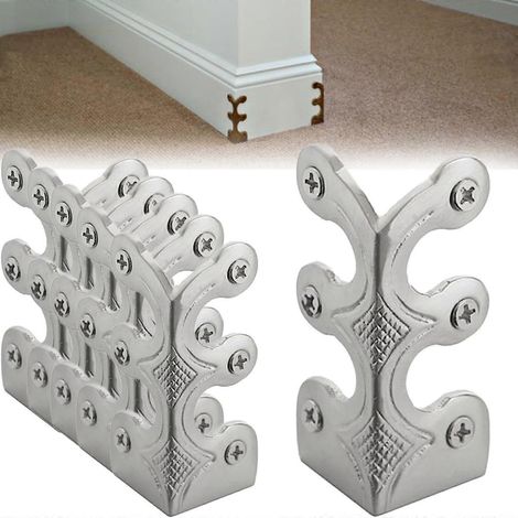 Protections d'angle pour plinthes, protections d'angle en laiton massif pour plinthes, protections d'angle argentées pour plinthes (1/5)