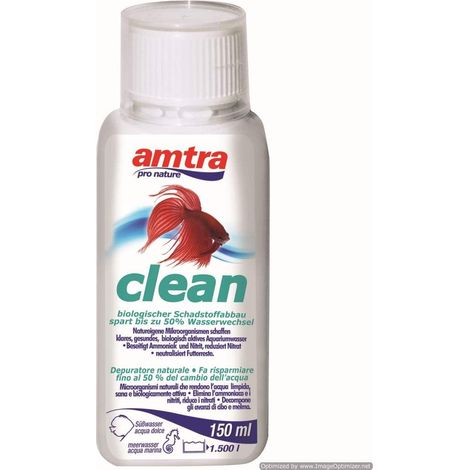 Set 6 pezzi Amtra Clean 150 ml: Set 6 pezzi Amtra Clean Attivatore batterico per acquari che funge da depuratore d’acqua naturale