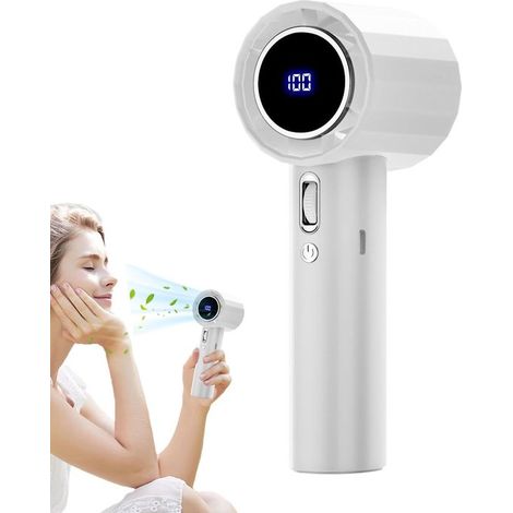 Ventilatore portatile, soffiatore personale ricaricabile tramite USB, schermo digitale, ricaricabile per campeggio, viaggi e picnic (1/2)