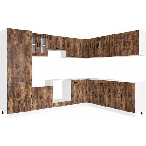 Maison Exclusive - Set Mobili da Cucina 14 pz Kalmar Rovere Fumo Legno Multistrato