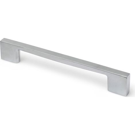 Poignée en Zamak, finition chrome mat, dimensions: 157x8x27mm et inserts: 128mm - talla