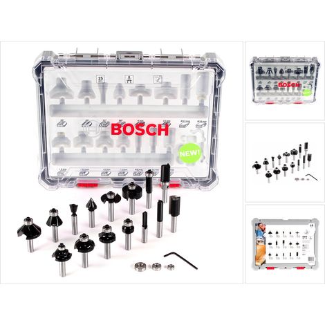 Bosch Router bit sets PRO Router Bit Mixed Set Shank 8 mm 15 pcs 2607017472
