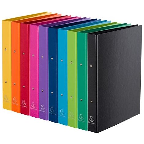 Classeurs 2 anneaux carton assortis Exacompta - Lot de 10 (1/5)