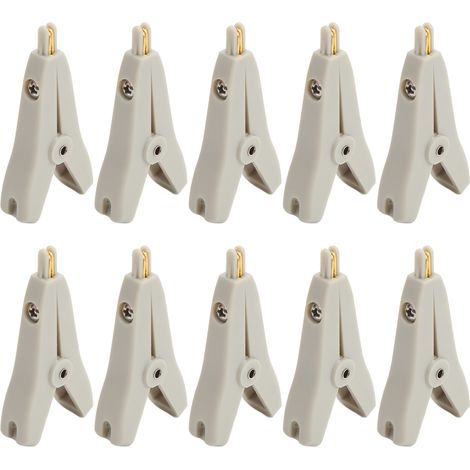 10 Pièces Pinces Crocodile Dorées Laiton 25mm Ouverture pour Tests Électriques Positif Négatif (1/5)