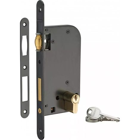 Thirard – Serrure encastrable à rouleau pour porte d'entrée – Axe 50mm – Cylindre 30x30mm – Têtière carrée – 3 clés – Verrouillage efficace