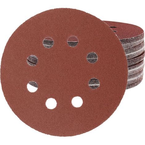 Disques Abrasifs 125mm Grain 80 Papier Poncer 50 PièCes 8 Trous Disque Poncage Pour Ponceuse Excentrique