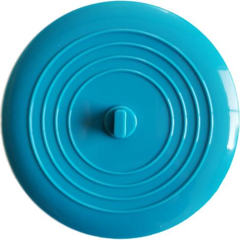 Lot de 3 bouchons de baignoire et d'évier, 15 cm, pour salle de bain et cuisine - ventouses en silicone, bleu (1/4)
