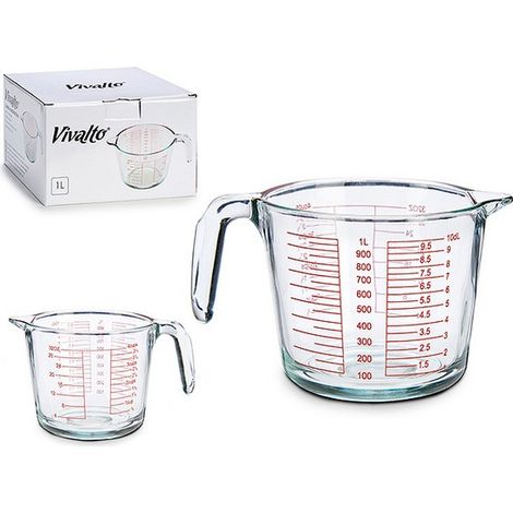 09 - Caraffa Dosatrice Cristallo Trasparente Vetro (1000 ml) - S3607696 (1/2)