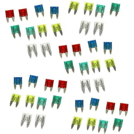 Surtido de minifusibles de 2A a 30A – 50 fusibles enchufables – Protección de circuitos eléctricos – Compatibles con electrodomésticos