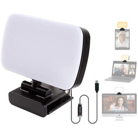 Lampe LED Streaming USB - Lumière de Bureau Réglable 3 Couleurs - 120 LEDs avec Clip pour PC, Visioconférence,Gaming - Éclairage Pro pour Streaming/Télétravail/Video Calls (1/4)
