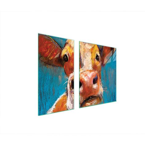 Plaque de protection en verre POUR le poêle 90x52 vache (1/5)