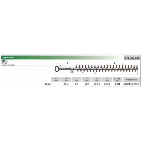 Lama superiore STIHL tagliasiepe HS 45 001324