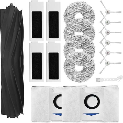 Juego de accesorios FOREHILL para aspiradoras robóticas Ecovacs Deebot T20 Omni/T20e Omni: 1 cepillo principal, 4 filtros HEPA, 4 paños de mopa. (1/5)