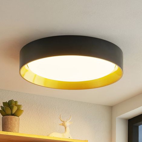 [GEBRAUCHT] B-Ware Lindby Deckenleuchte Kambia LED Lampe Leuchte schwarz gold Ø55cm 48W warmweiß