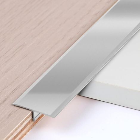 3 PCS Baguettes de Finition en T en Aluminium 0,9 m × 2 cm Profilés Métalliques en T pour Transitions de Sol entre Seuils Carrelages Sols Bois Tapis, Argent (1/5)