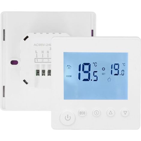 Thermostat de chauffage de l'eau 3A avec contrôleur de température intelligent LCD ABS pour la maison 95-240 V (1/5)