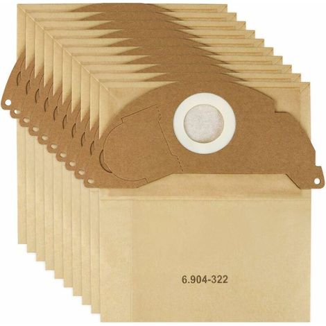 Lot de 10 Sac d'aspirateur - Papier Écologique - Compatible Karcher A2003 A2004 A2054 WD2.200 WD2.250 - Dimensions Standard (1/5)