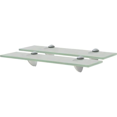 Lot de 2 Étagères murales Étagère de Rangement - Meuble de rangement Verre 40 x 10 cm 8 mm BV457595 - BonneVie (1/4)