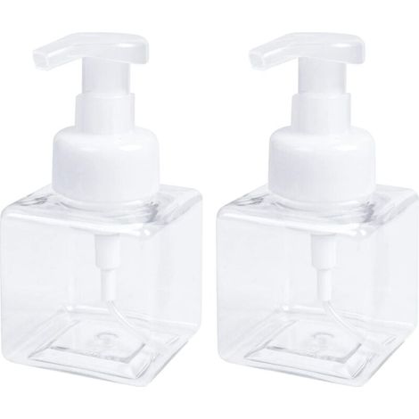 Lot de 2 distributeurs de savon mousse 250 ml (8,5 oz) - Flacon pompe vide pour cuisine ou salle de bain - Savon pour les mains, nettoyant pour le visage (1/4)